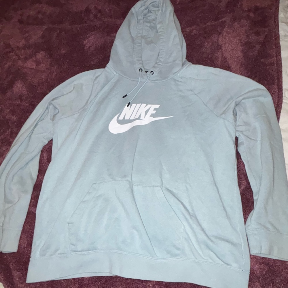 Nike light blue Crewneck Sweater with Ribbed Cuffs